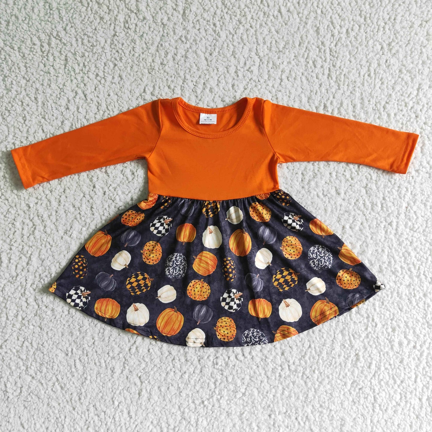 (Promotion)Girls pumpkin dress GLD0011