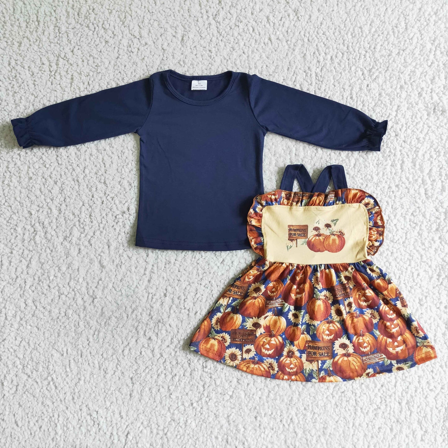 Girls fall pumpkin outfits GLD0031