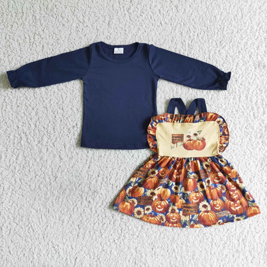 Girls fall pumpkin outfits   GLD0031