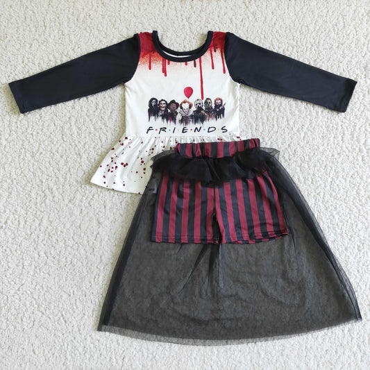 (Promotion)Girls long sleeve Halloween tutu outfits        GLD0041
