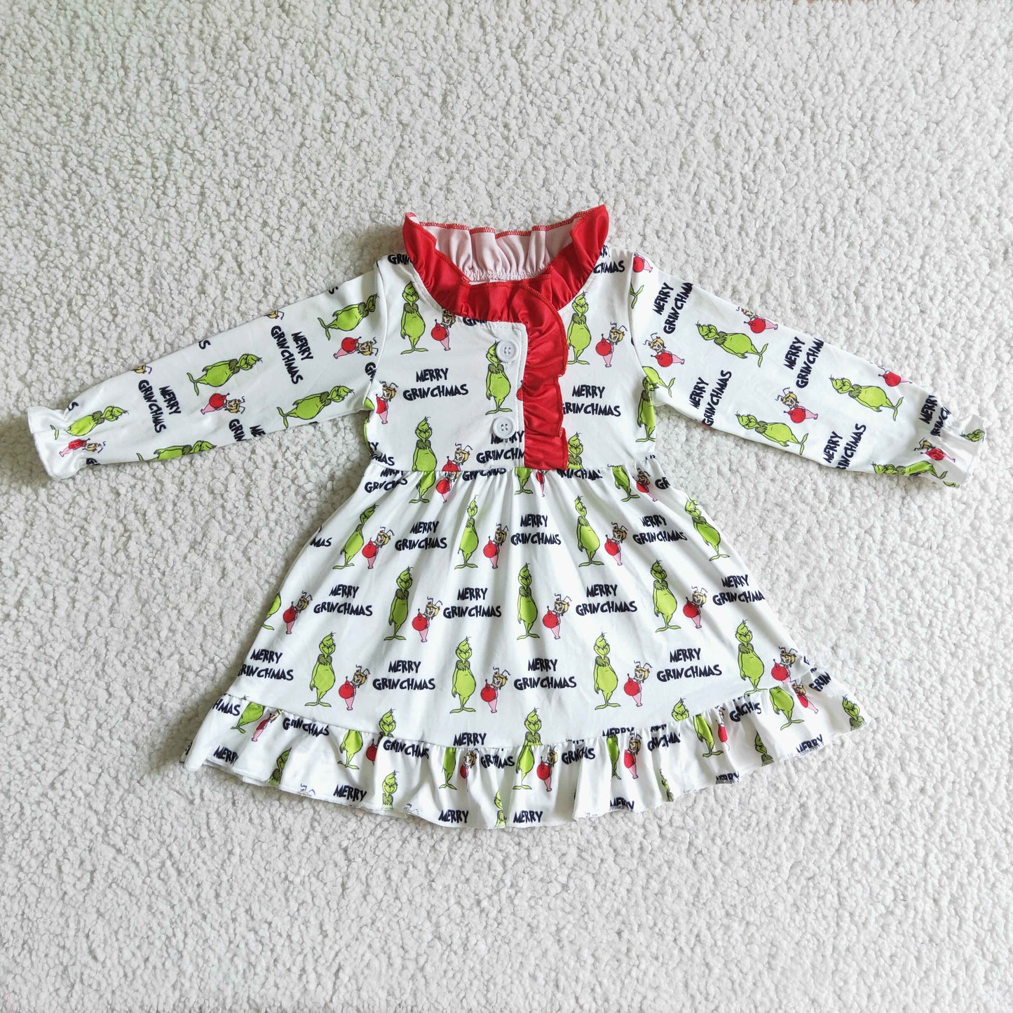 Long sleeve Christmas knee length gown GLD0068