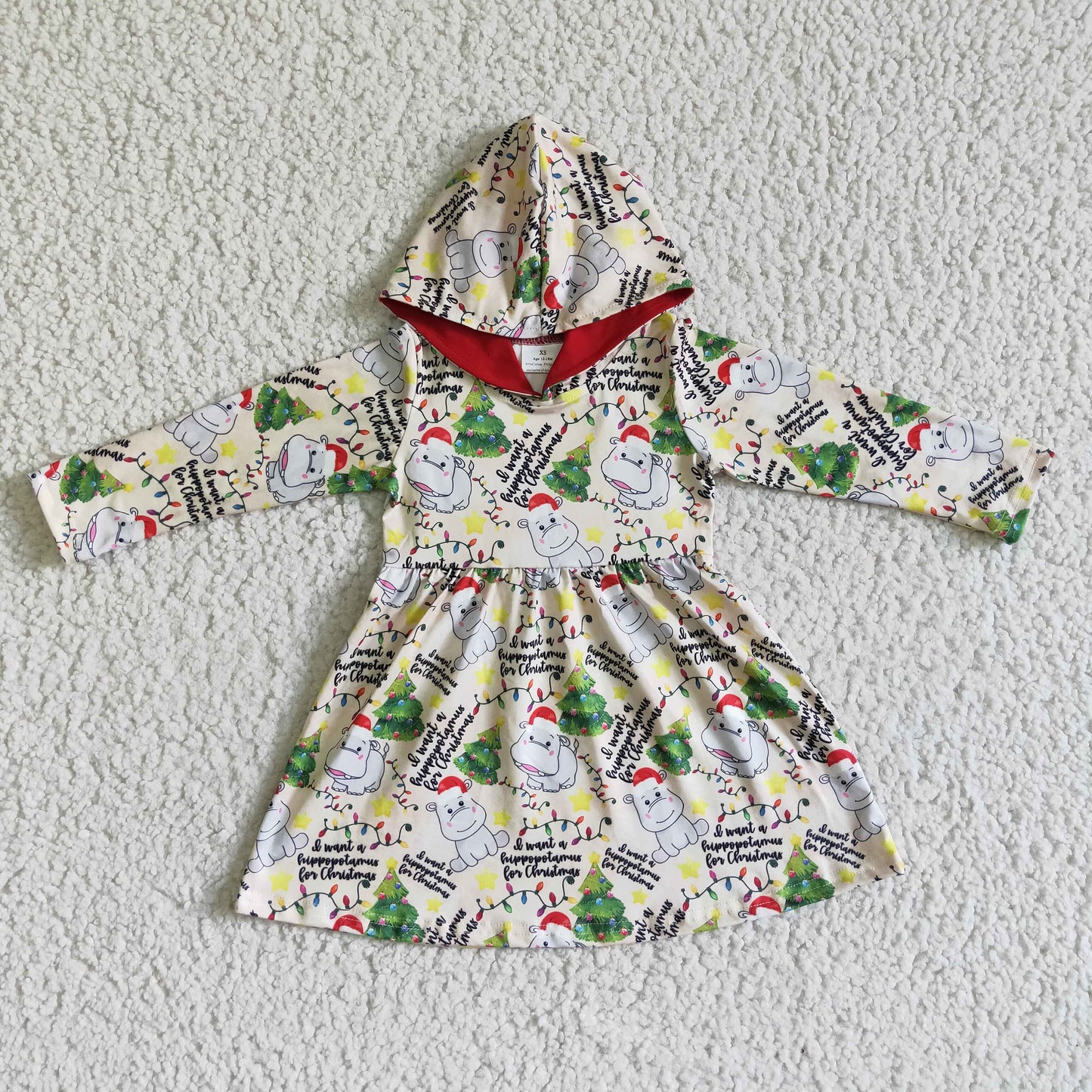 Hooded Christmas dress GLD0076