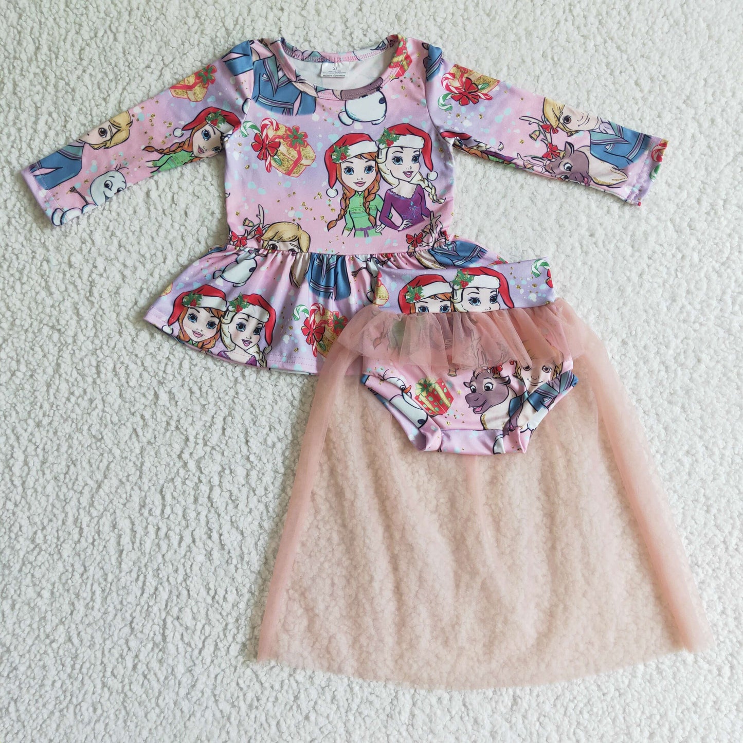 (Promotion)Long sleeve top tutu bummie outfits GLD0093