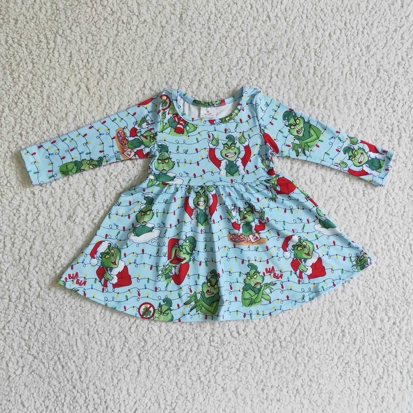 (Promotion)Girls Christmas blue dress GLD0103