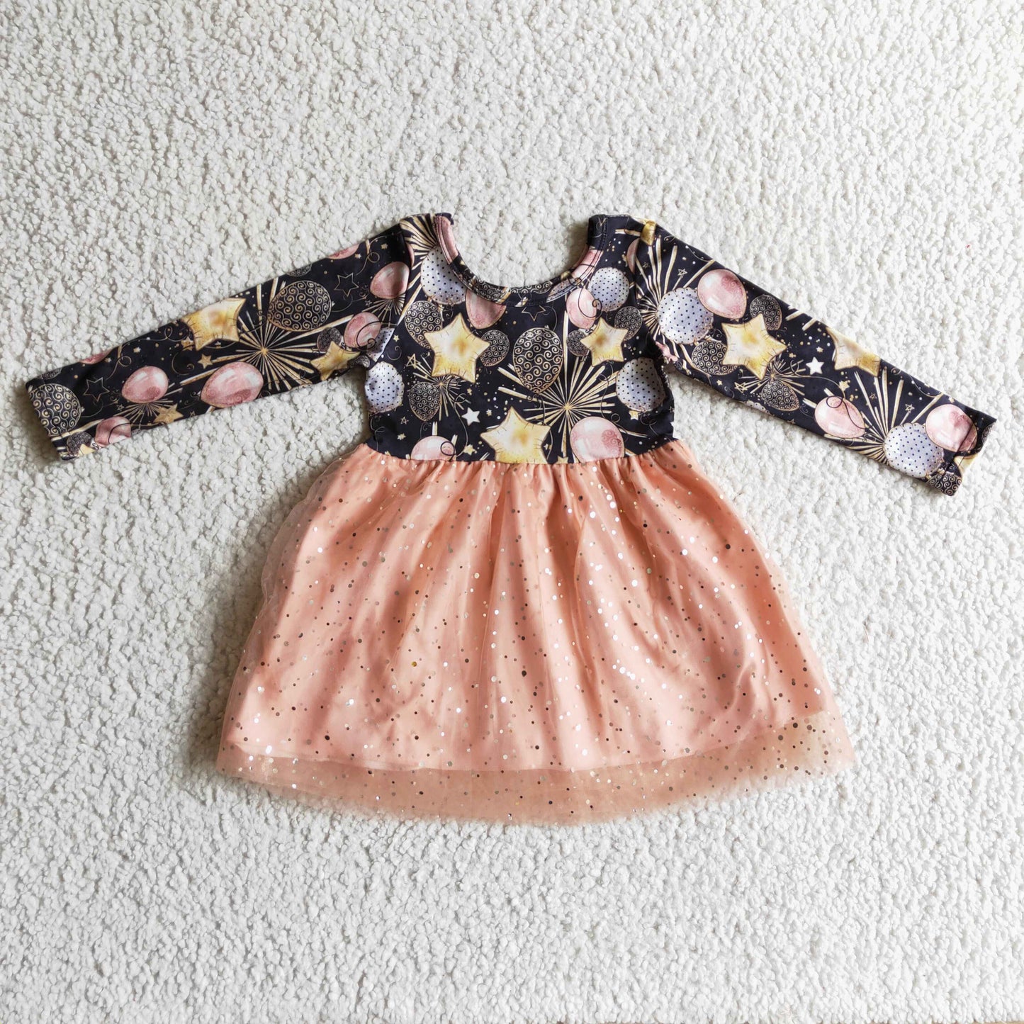 (Promotion)Girls happy new year tutu dress GLD0125