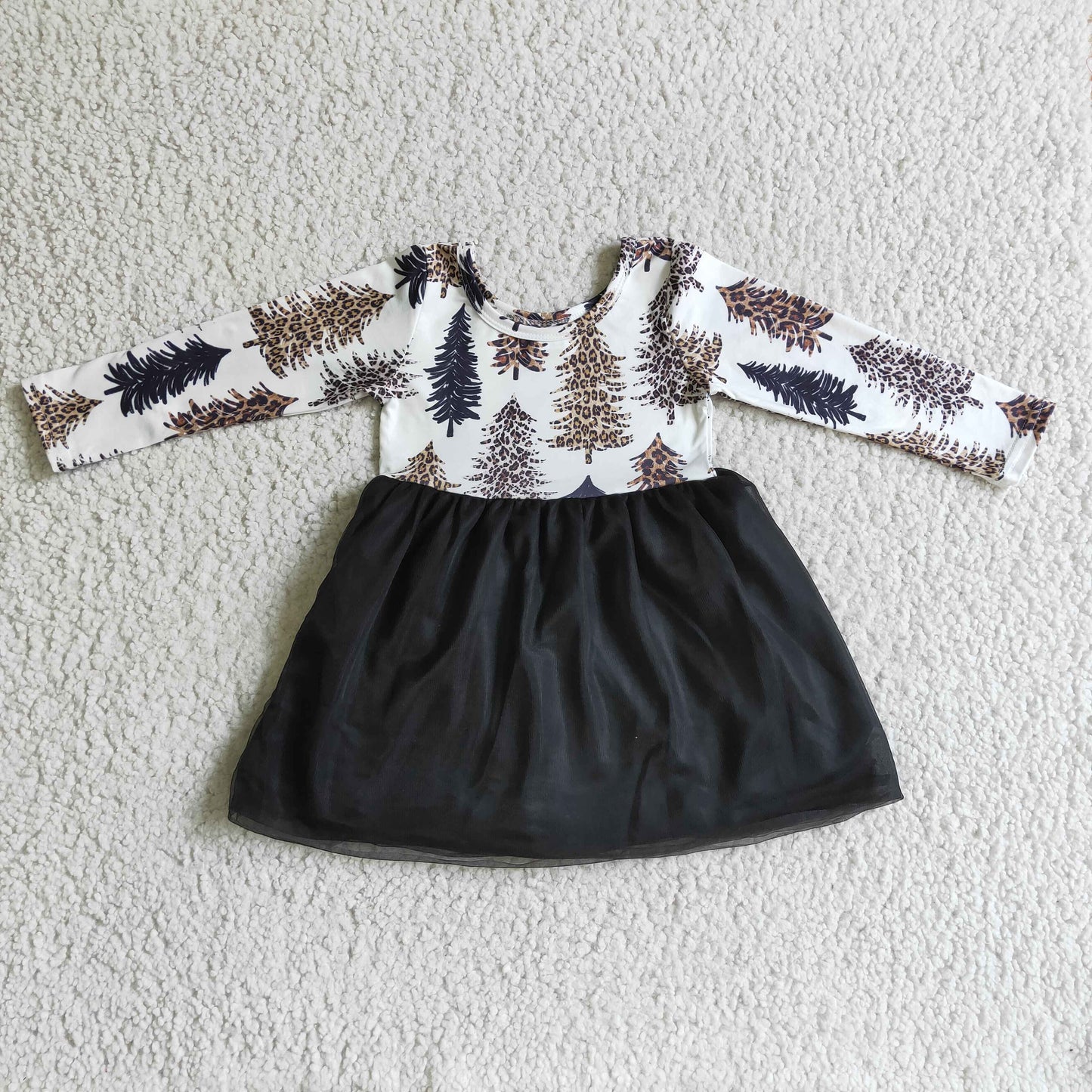 (Promotion)Girls long sleeve black tutu dress GLD0131
