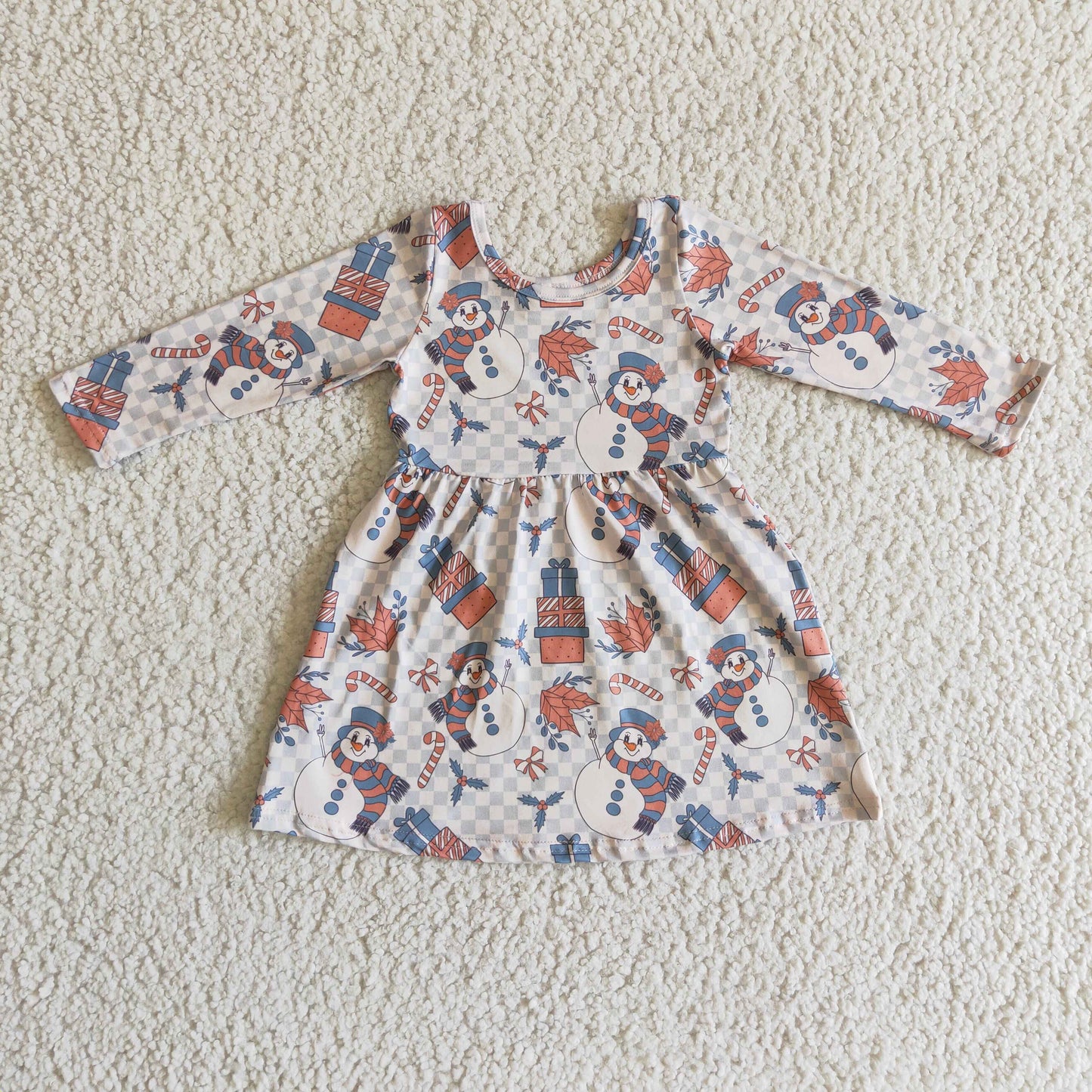 Girls Christmas snowman dress GLD0150