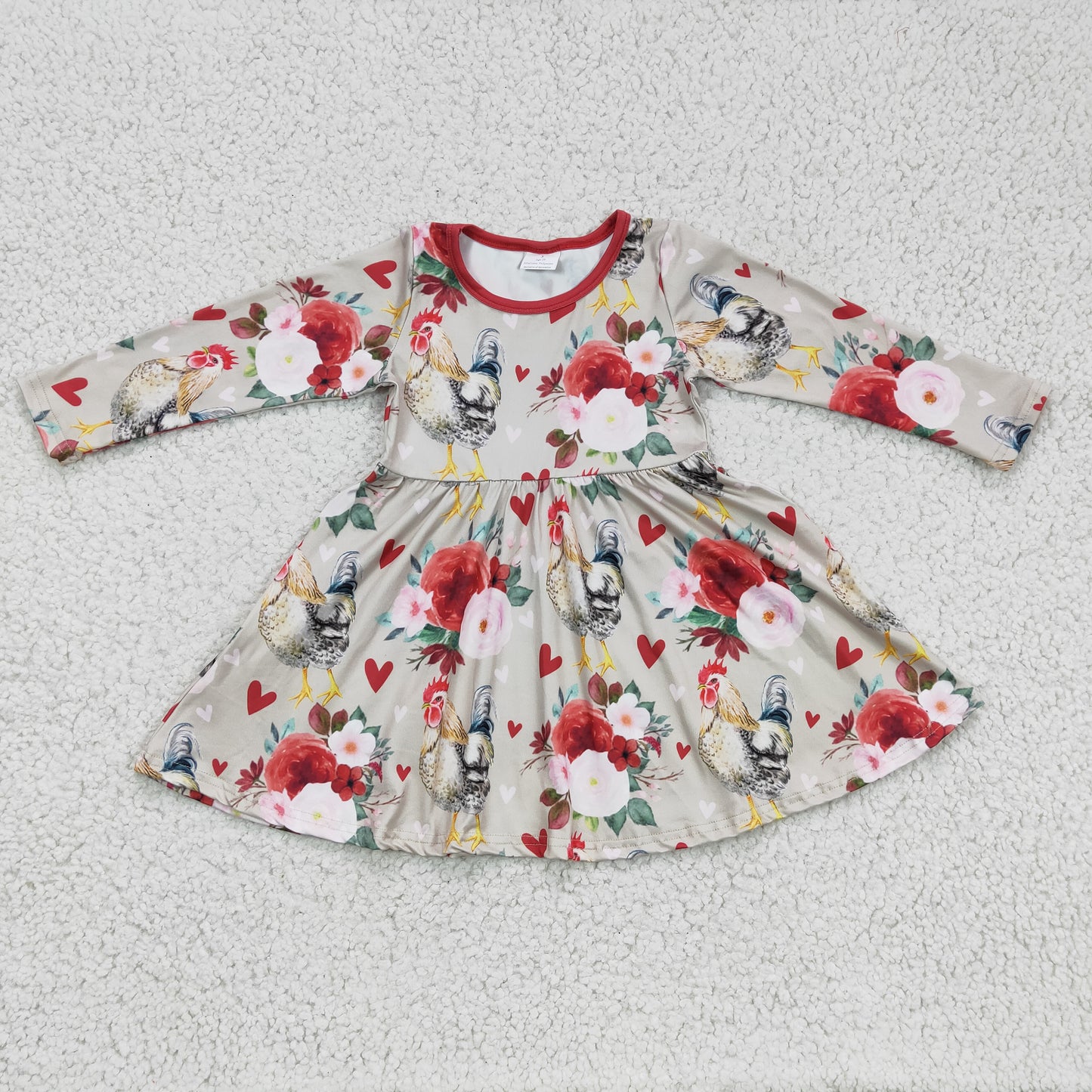 (Promotion)Girls flora print Valentine's Day dress GLD0163
