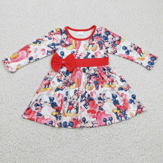 Girls cartoon print Valentine's Day dress    GLD0185