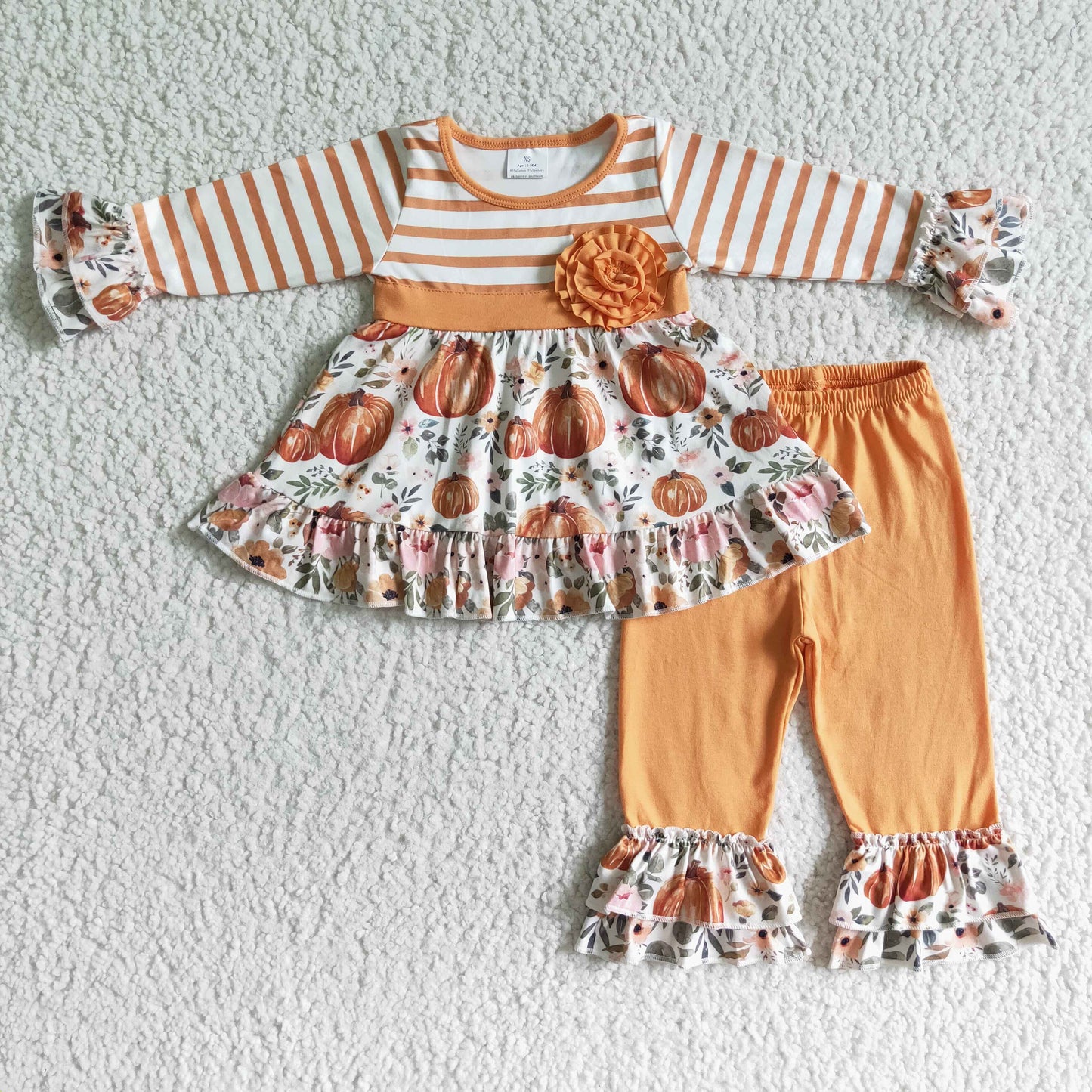 (Promotion)Girls fall pumpkin outfits   GLP0018