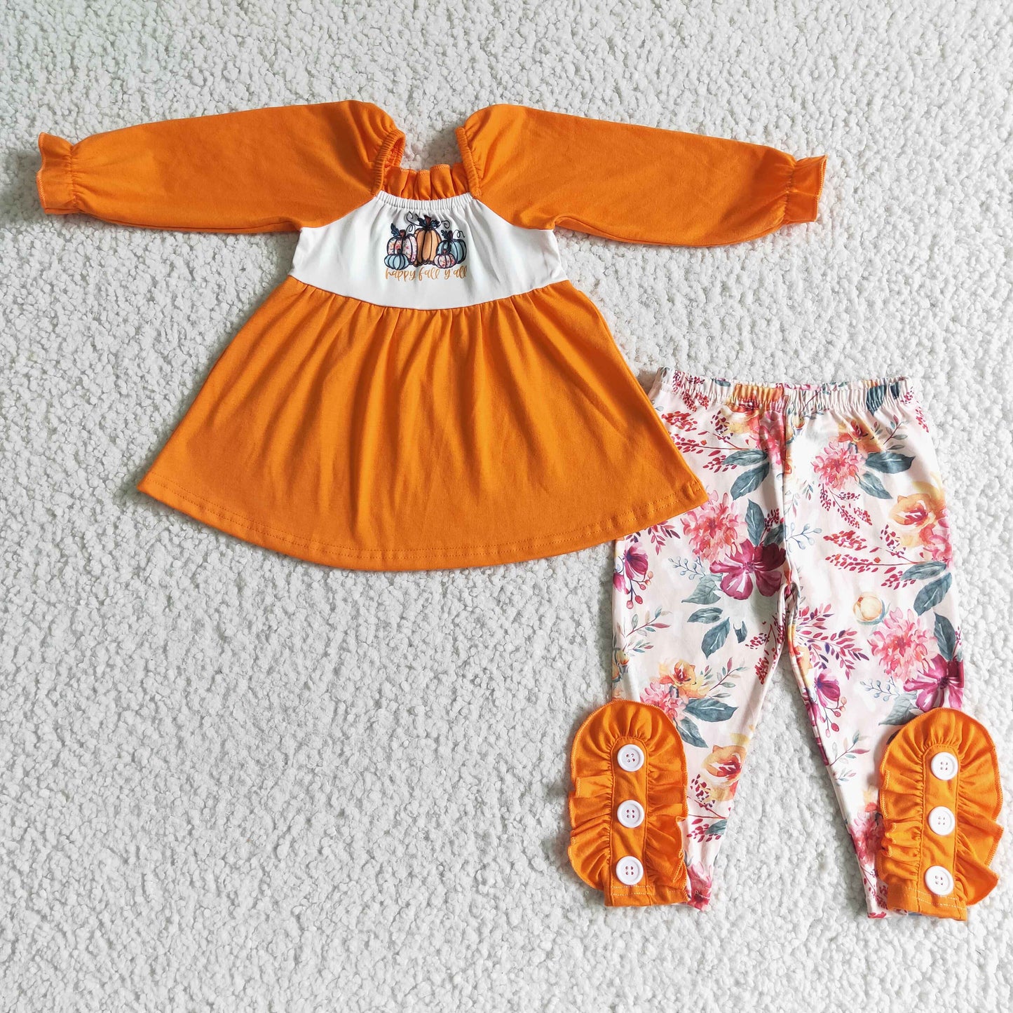(Promotion)Girls fall pumpkin outfits GLP0024