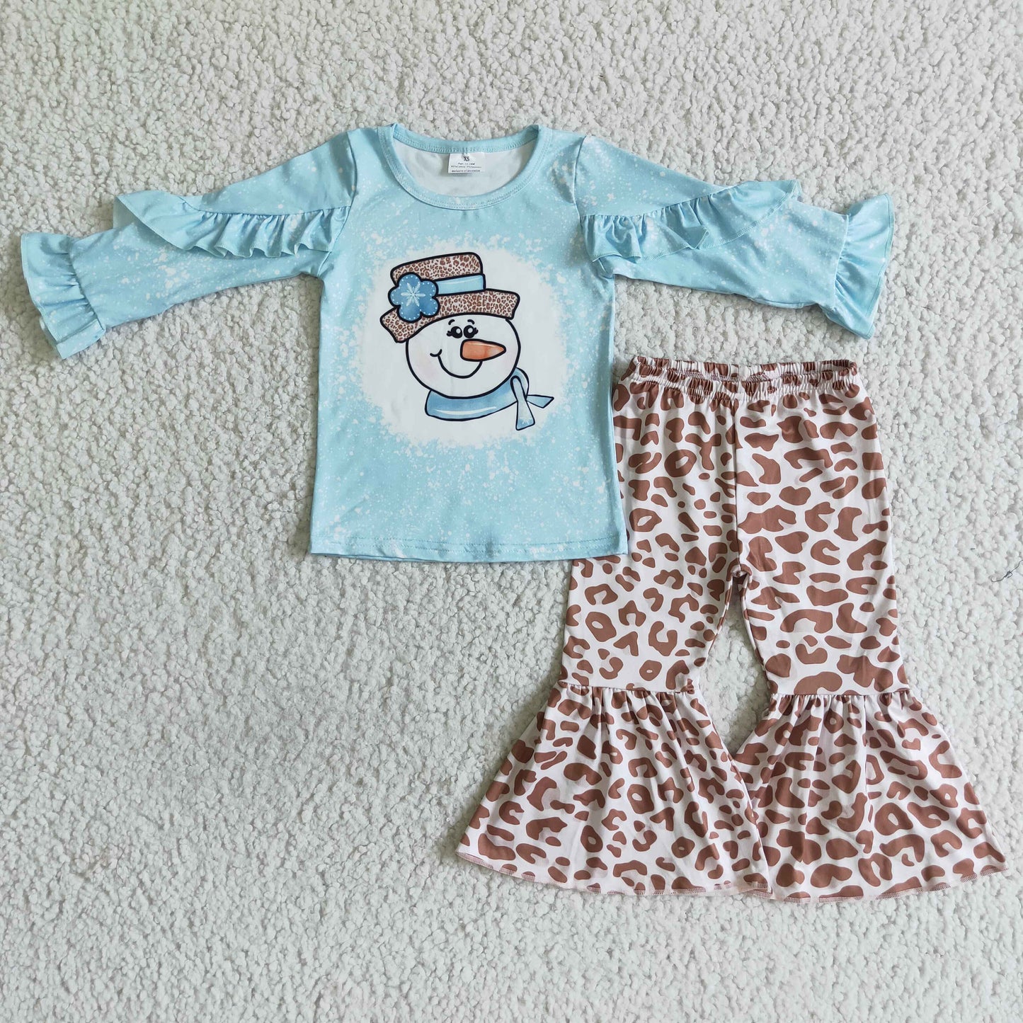 (Promotion)Girls winter snowman print outfits GLP0093