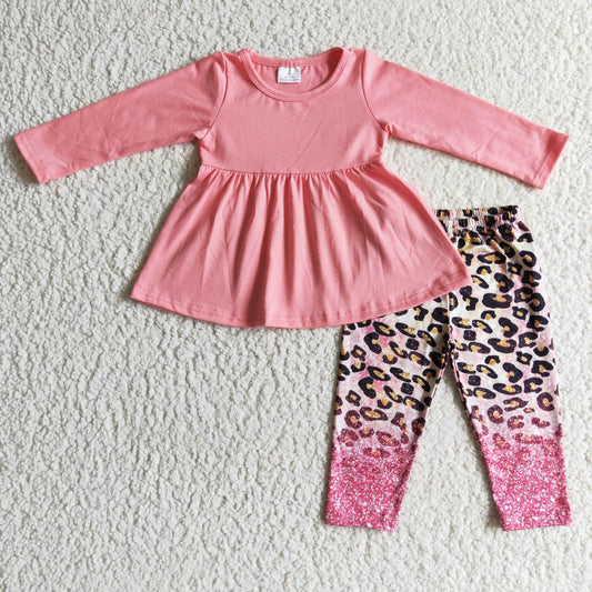 (Promotion)Long sleeve pink legging pants outfits          GLP0108