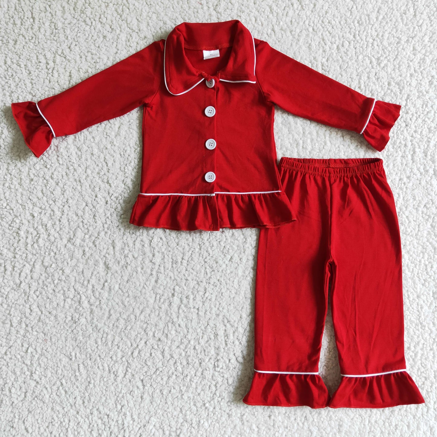 Girls Christmas red cotton pajamas GLP0101