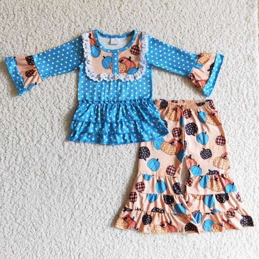 Girls fall pumpkin outfits     GLP0126