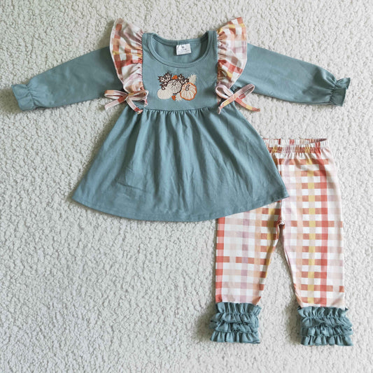 Girls fall pumpkin outfits    GLP0156