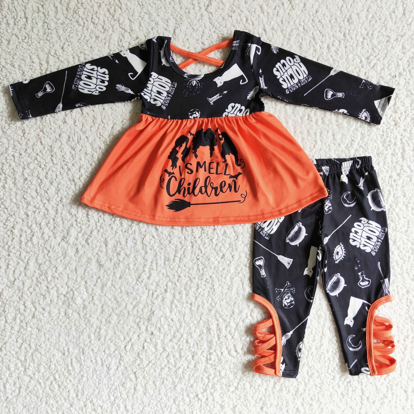 (Promotion) Witch Tunic Top Cross Pants Girls Halloween Outfits   GLP0158