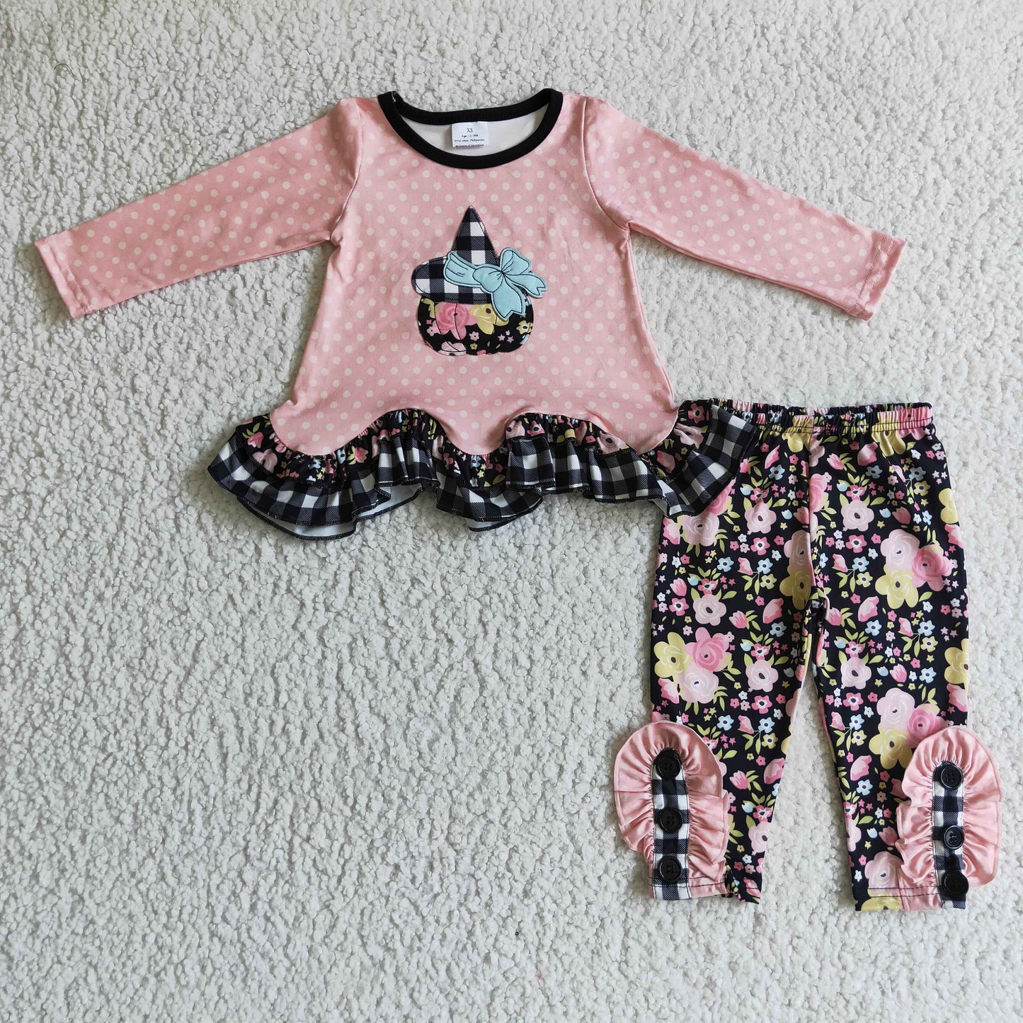 Girls Halloween embroidery Outfits GLP0205