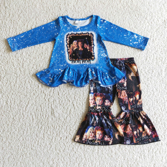(Promotion) Witch Blue Top Bell Pants Girls Halloween Outfits   GLP0206