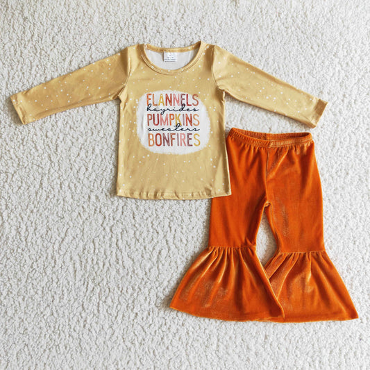 Girls fall punpkin outfit GLP0222