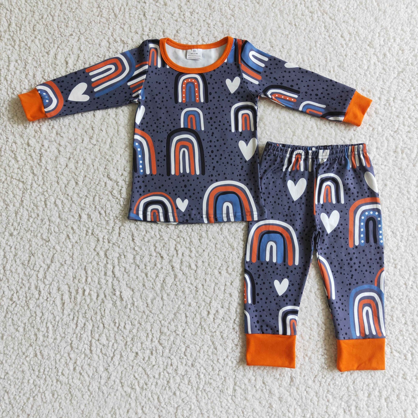 (Promotion)Girls fall rainbow print pajamas GLP0234