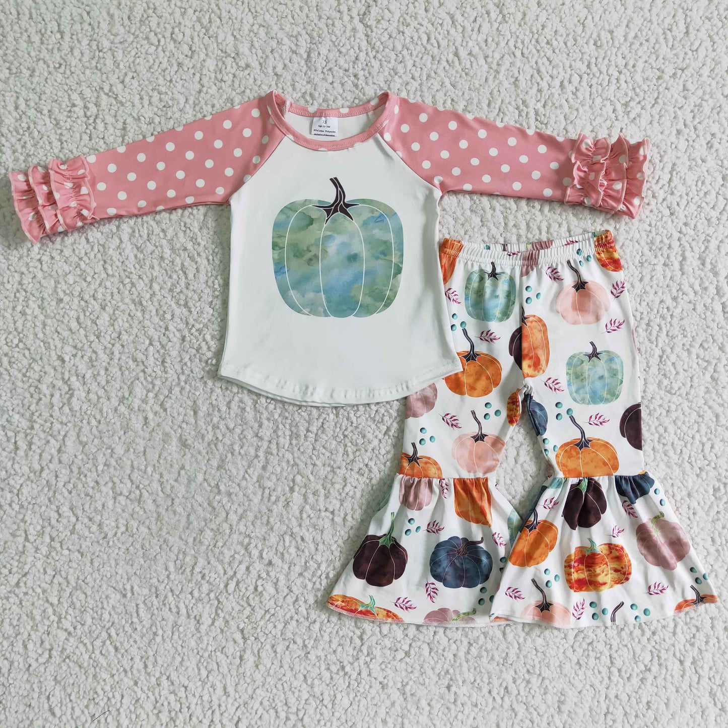 (Promotion) Pumpkin Top Bell Pants Girls Fall Outfits      GLP0240