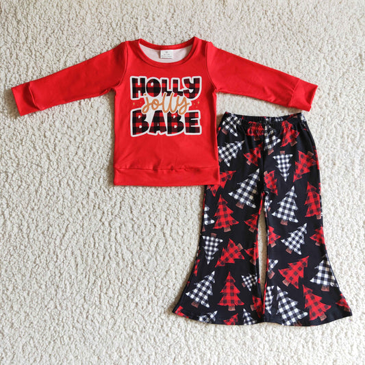 (Promotion)Girls HOLLY JOLLY BABE Christmas outfit  GLP0243