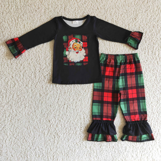 (Promotion)Santa Print Girls Christmas outfit  GLP0260