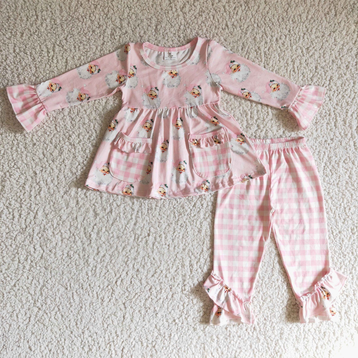 Girls pink Christmas outfits GLP0298