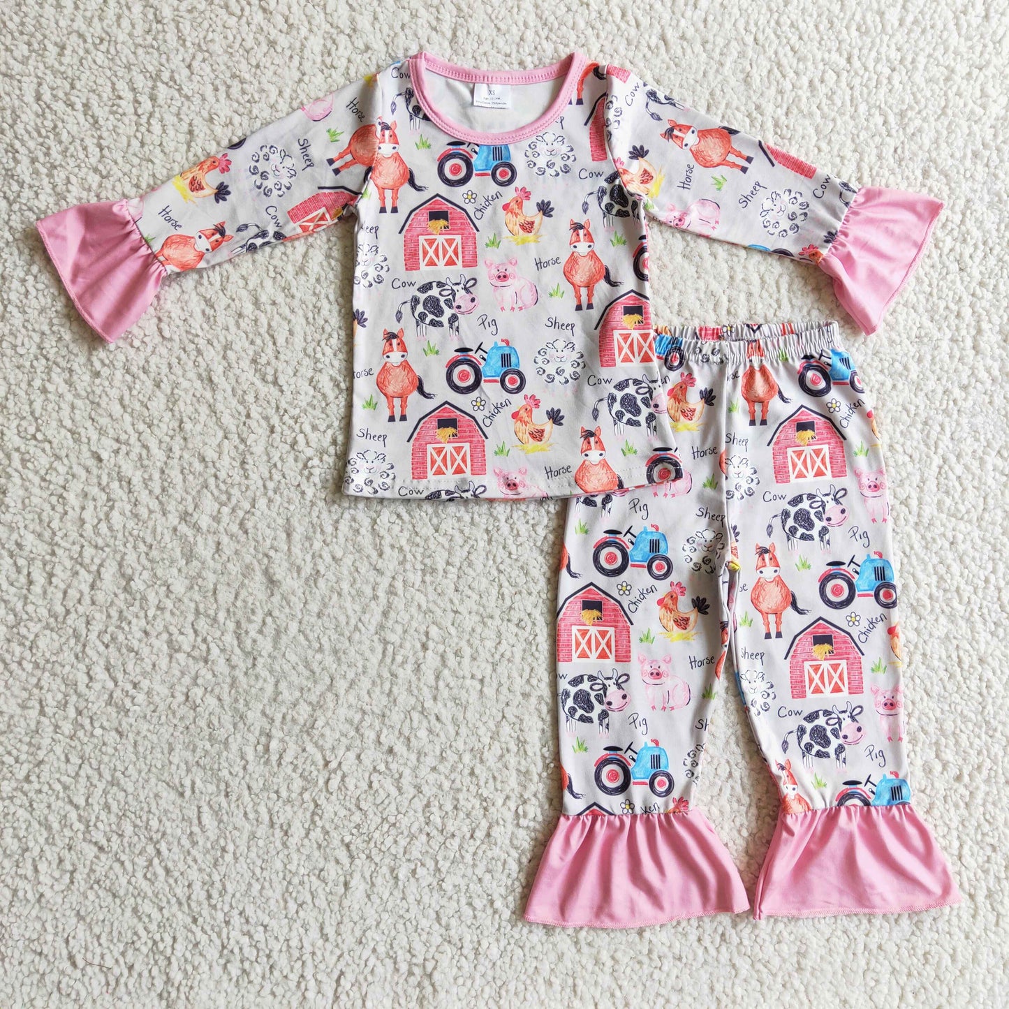 (Promotion)Girls farm design pajama set GLP0342
