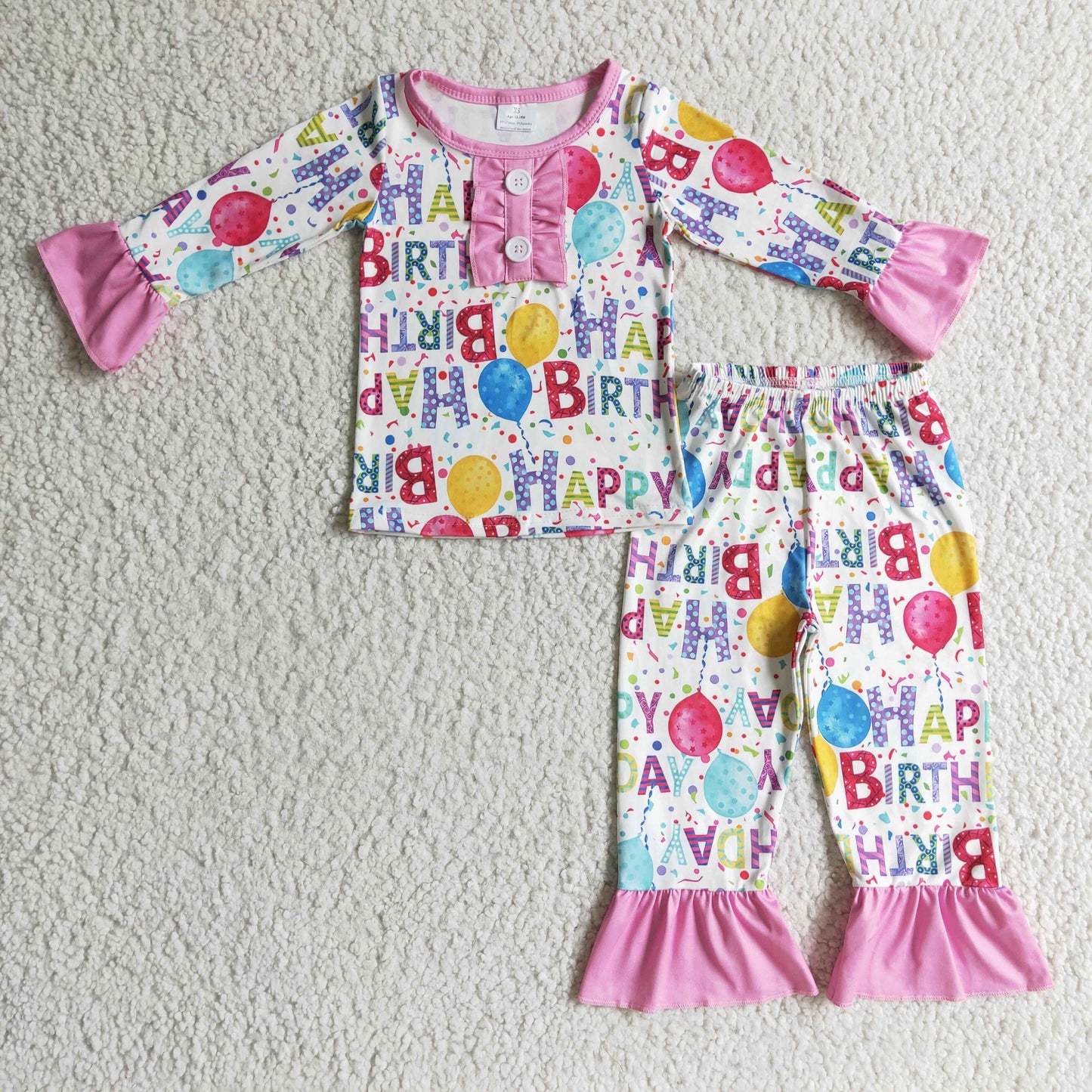 Girls Happy Birthday design pajama set GLP0347