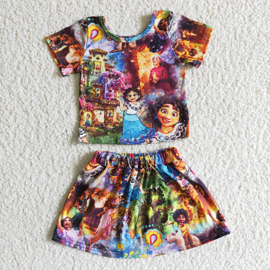 (Promotion)Short sleeve top and skirt summer outfits   GSD0027