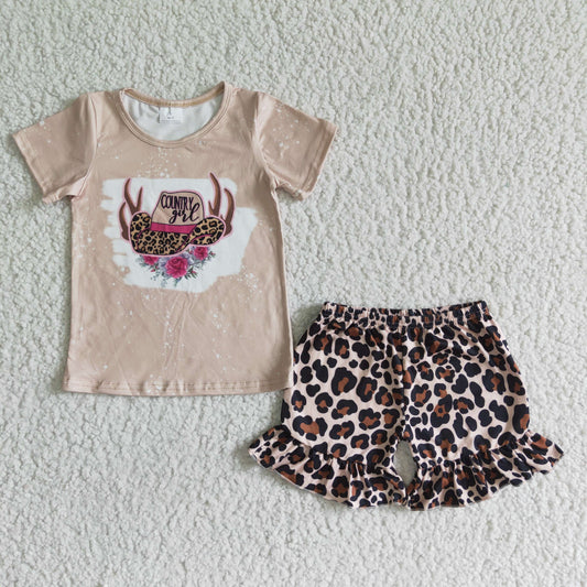 (Promotion)Short sleeve ruffles shorts summer outfits GSD0047