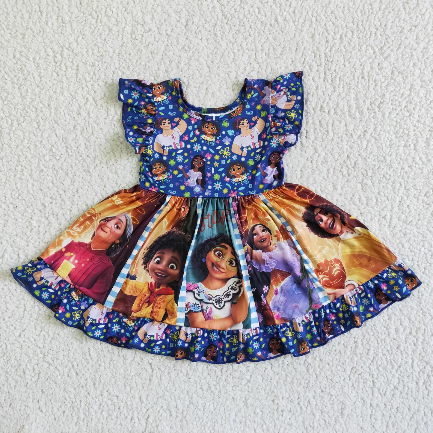 (Promotion)Cartoon Magic Flutter sleeve knee length dress GSD0065