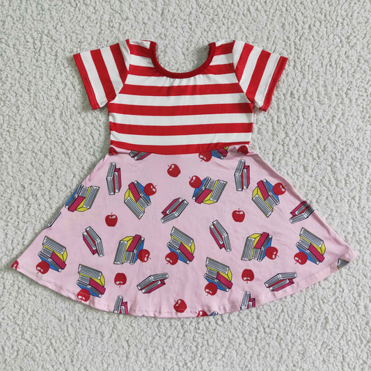 Short sleeve knee length back to school dress GSD0088
