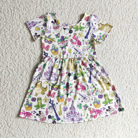 (Promotion)Girls Mardi Gras dress    GSD0153