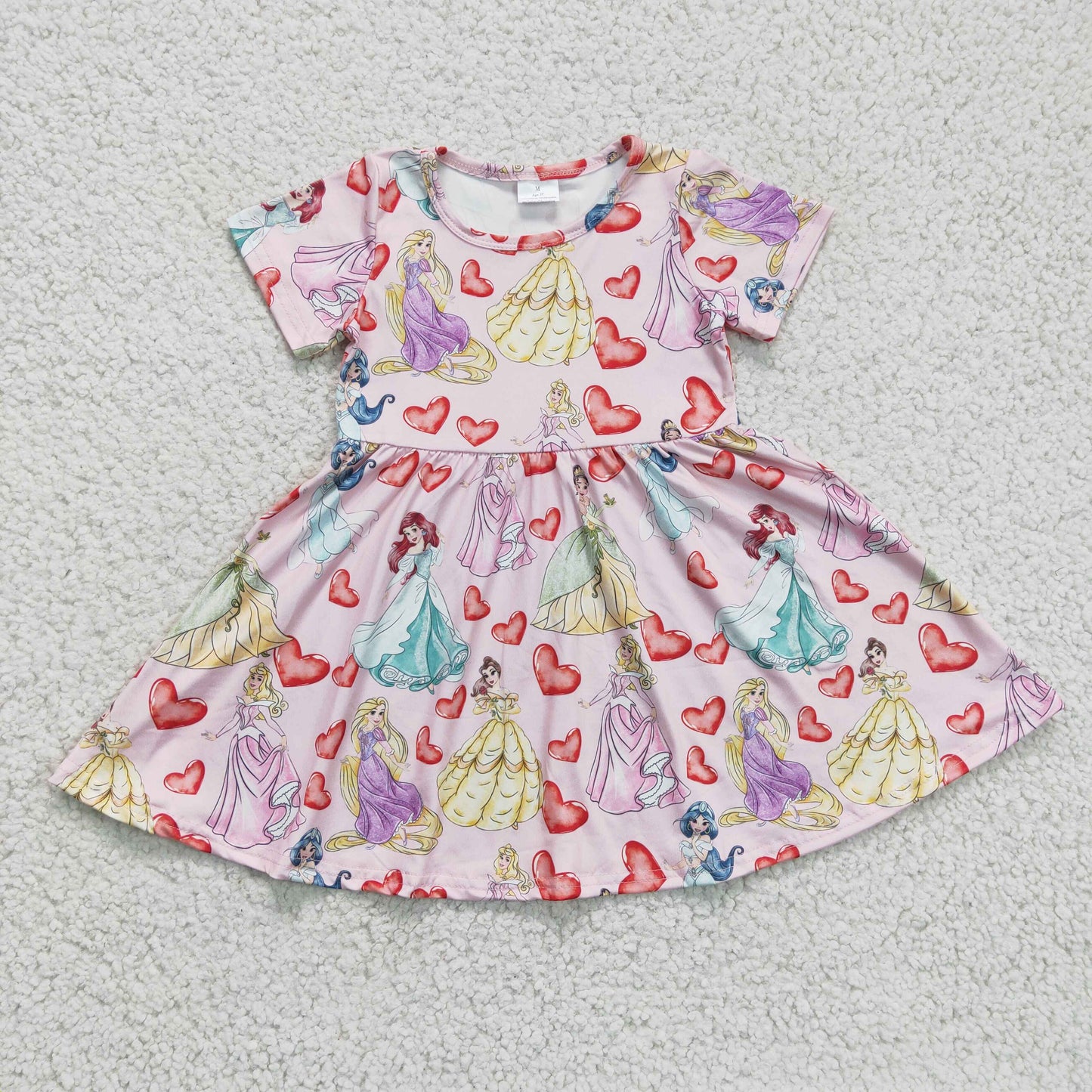 (Promotion)Girls princess print Valentine's Day dress  GSD0169