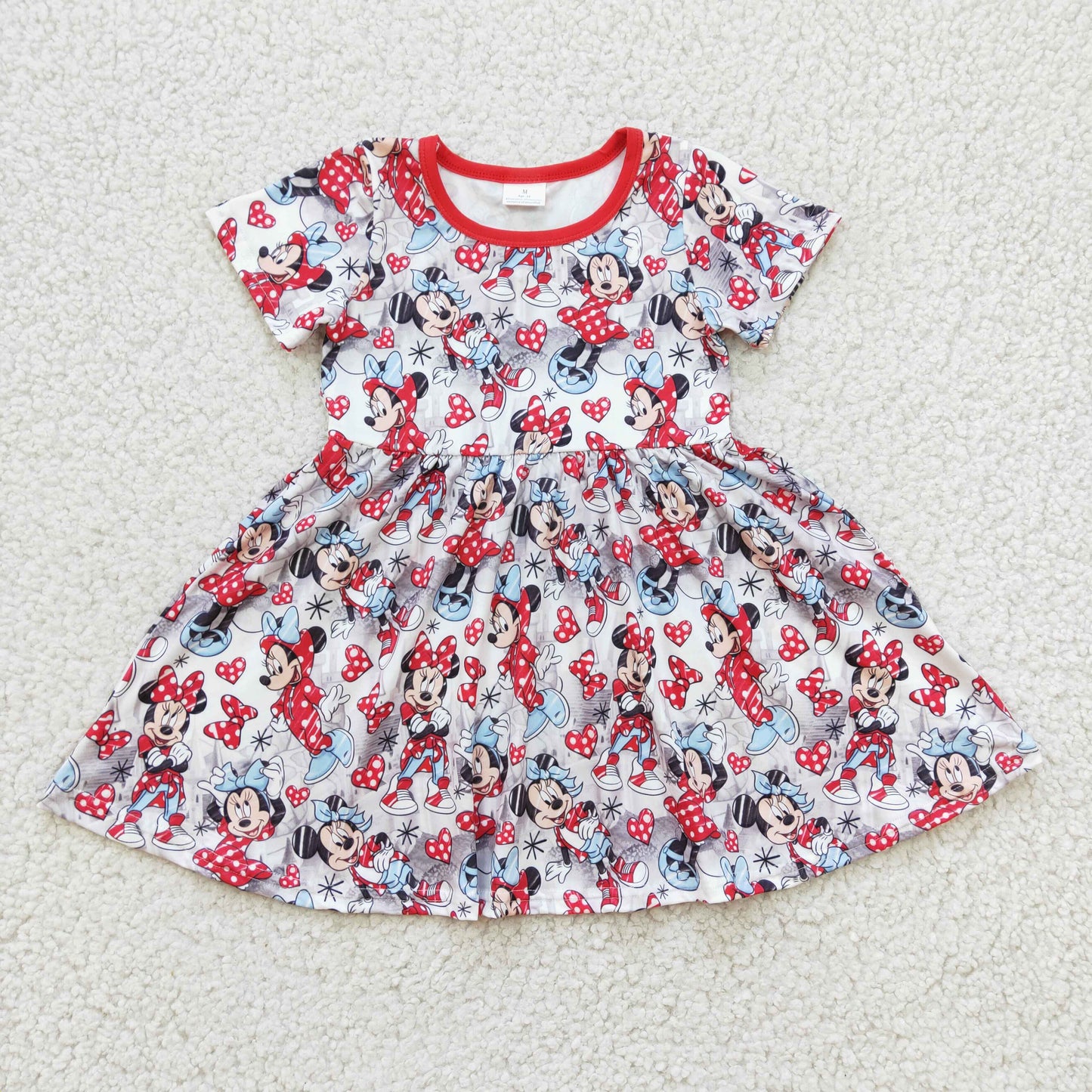 (Promotion)Girls short sleeve cartoon print dress GSD0181