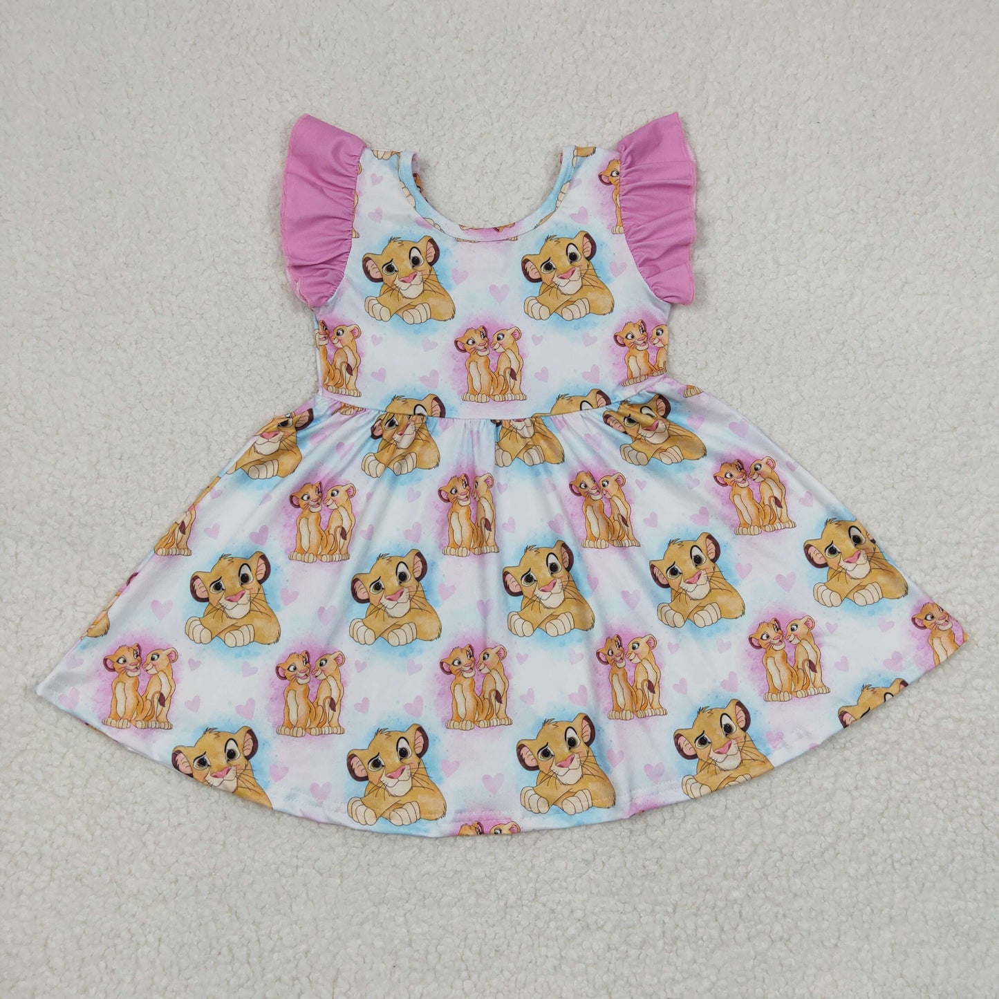 (Promotion)Girls cartoon lion print summer dress GSD0220
