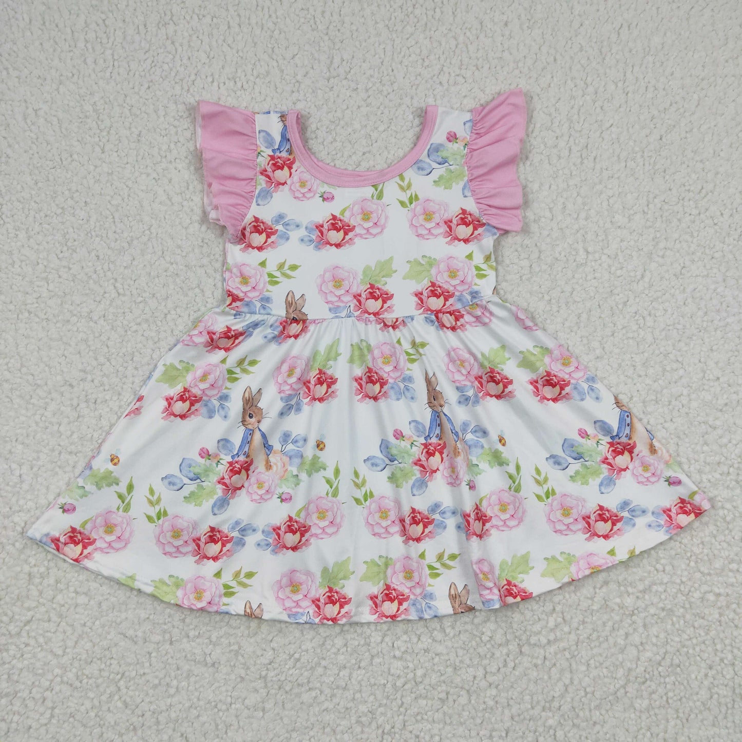 Girls bunny print Easter dress GSD0223