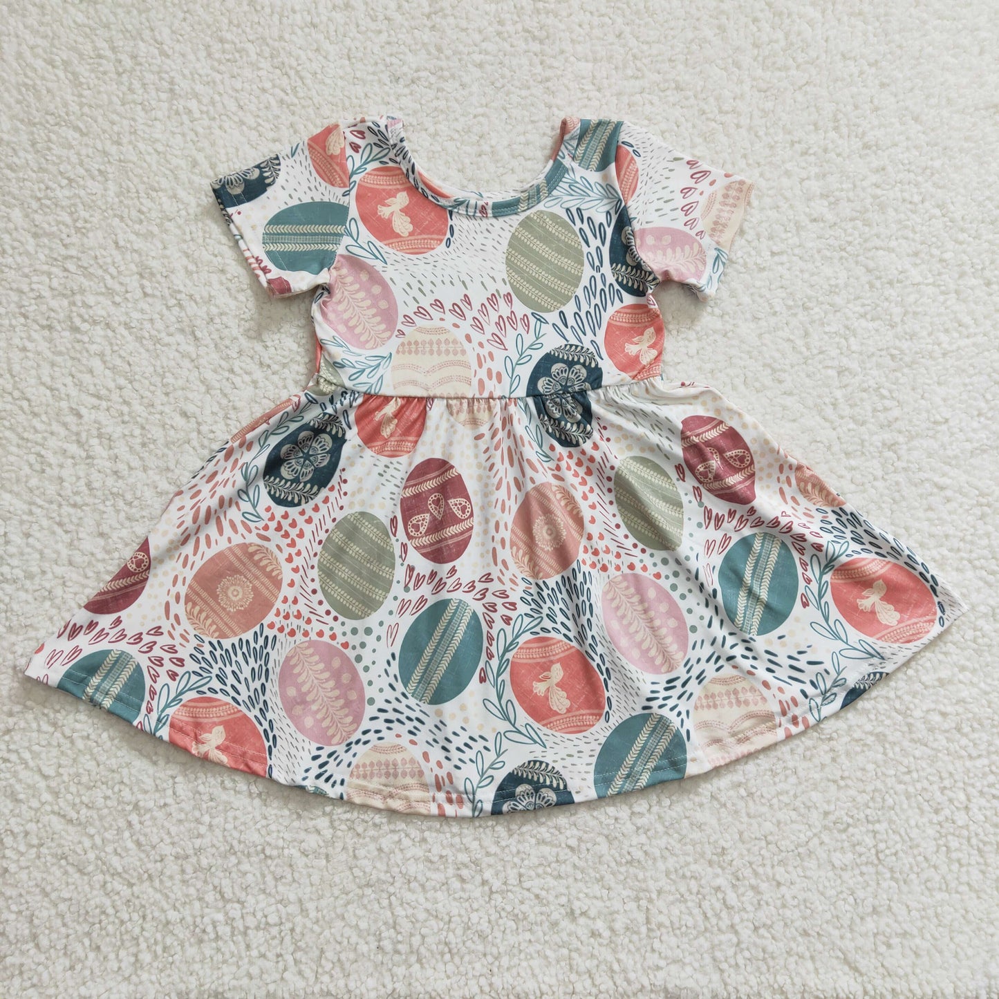 Girls eggs print Easter dress GSD0243