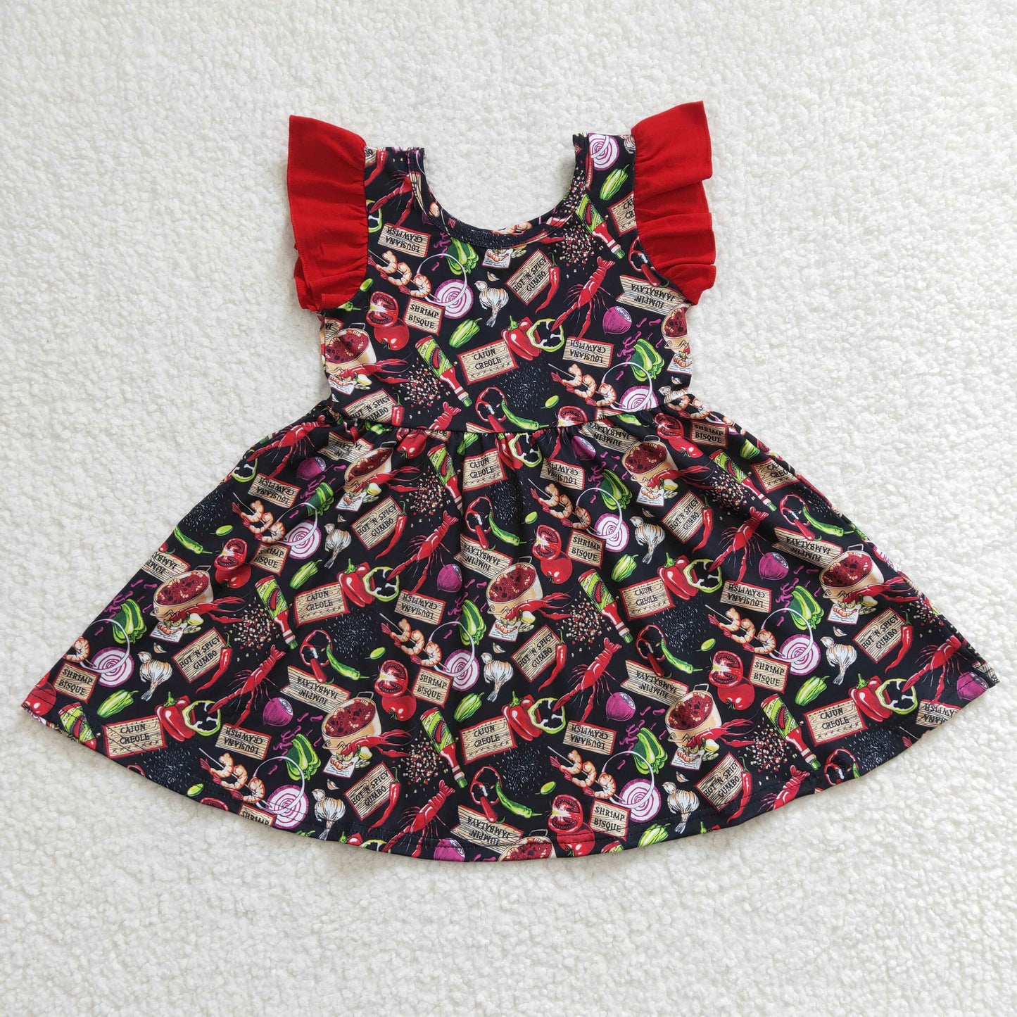 Girls crawfish print summer dress GSD0245