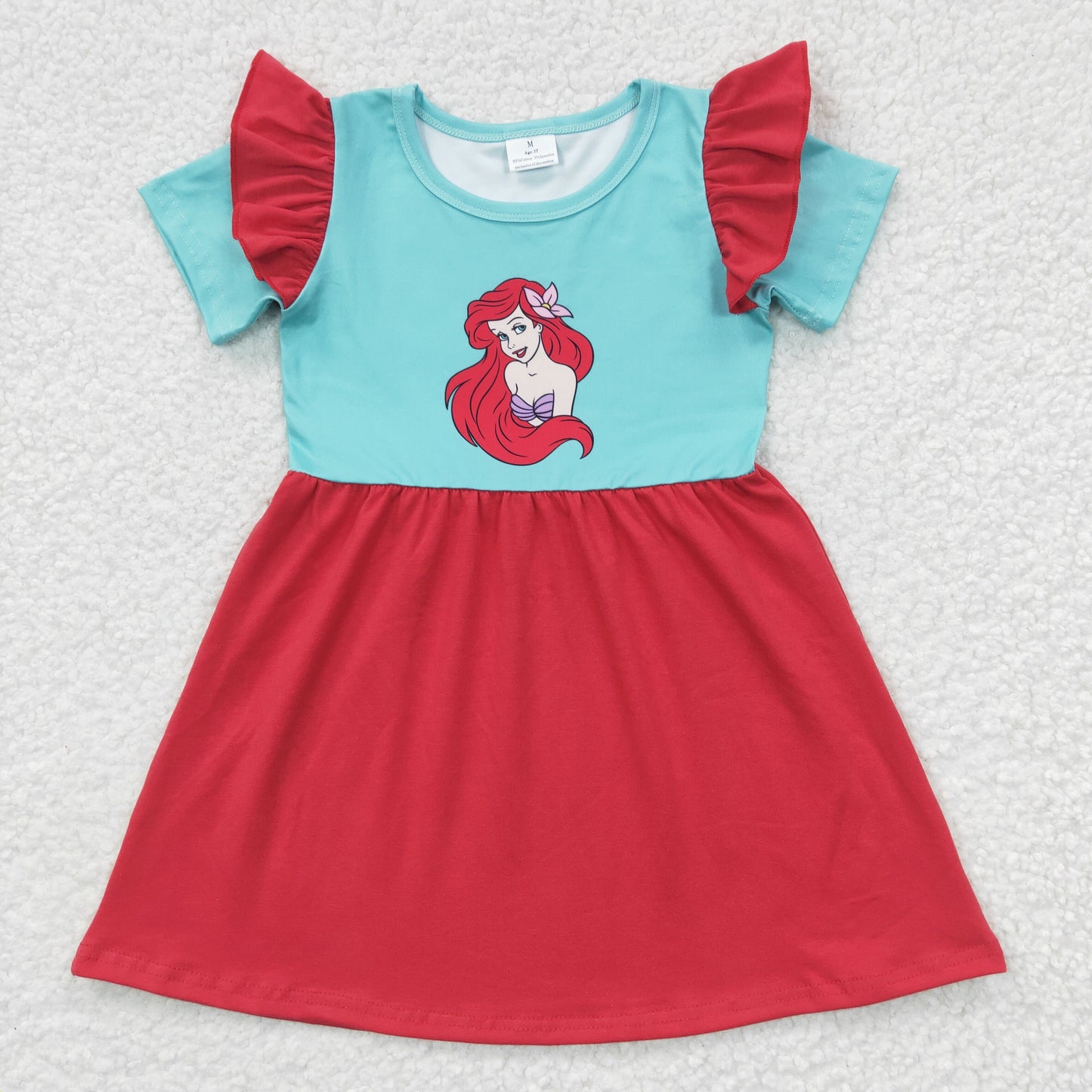 (Promotion)Cartoon princess print red summer dress GSD0250