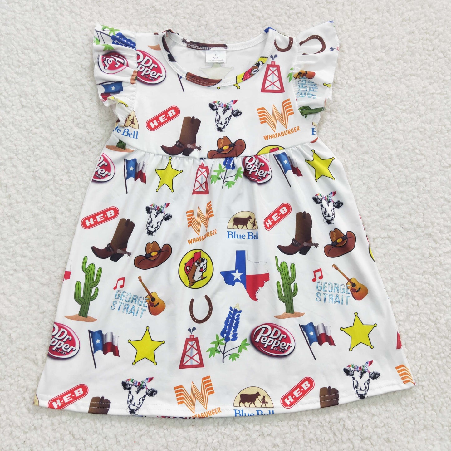 Girls western print summer dress GSD0260