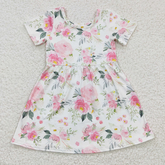 (Promotion)Girls flowers print summer dress   GSD0274