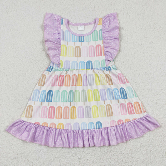 (Promotion)Girls colorful popsicle print dress GSD0293