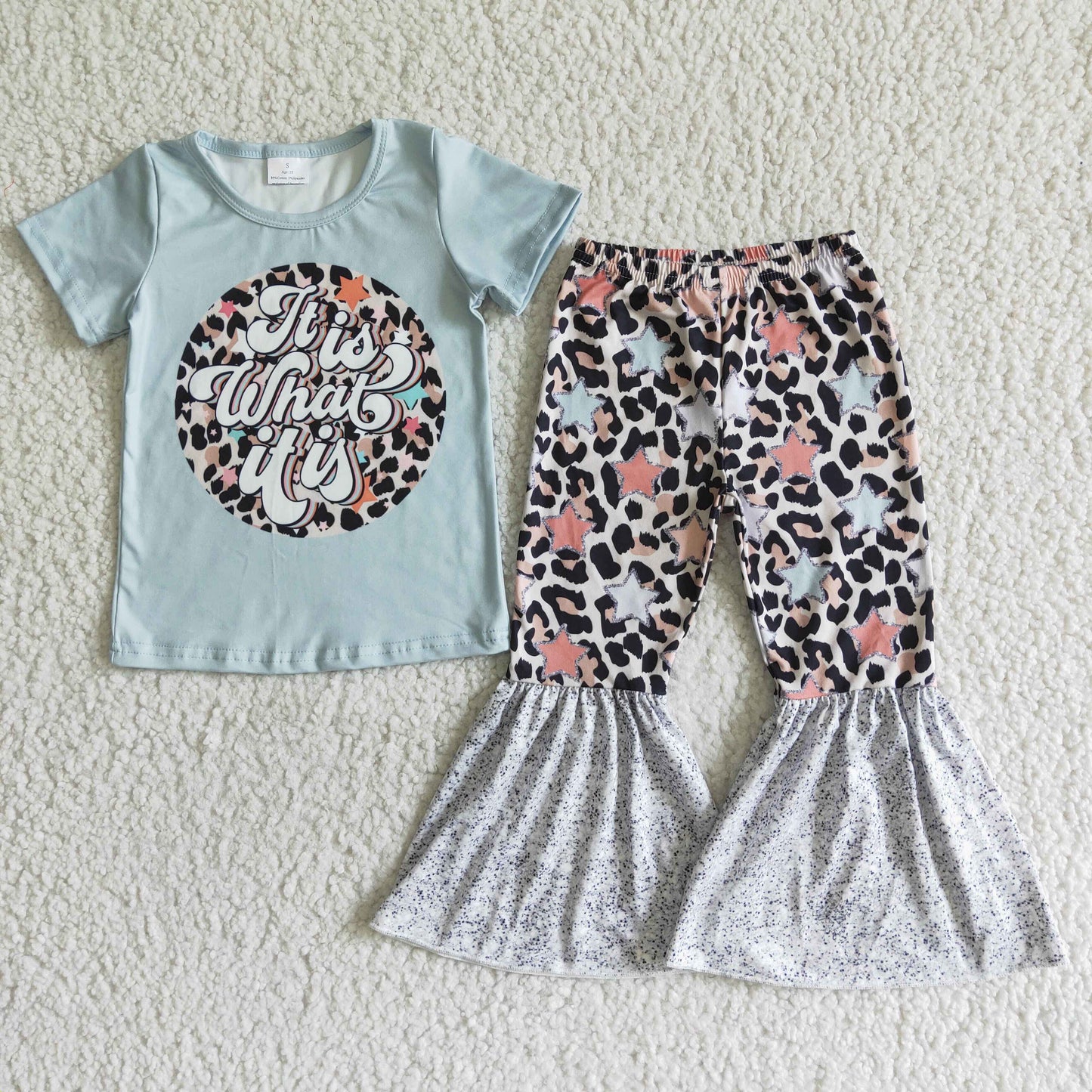 (Promotion)Short sleeve bell bottom pants outfits GSPO0002