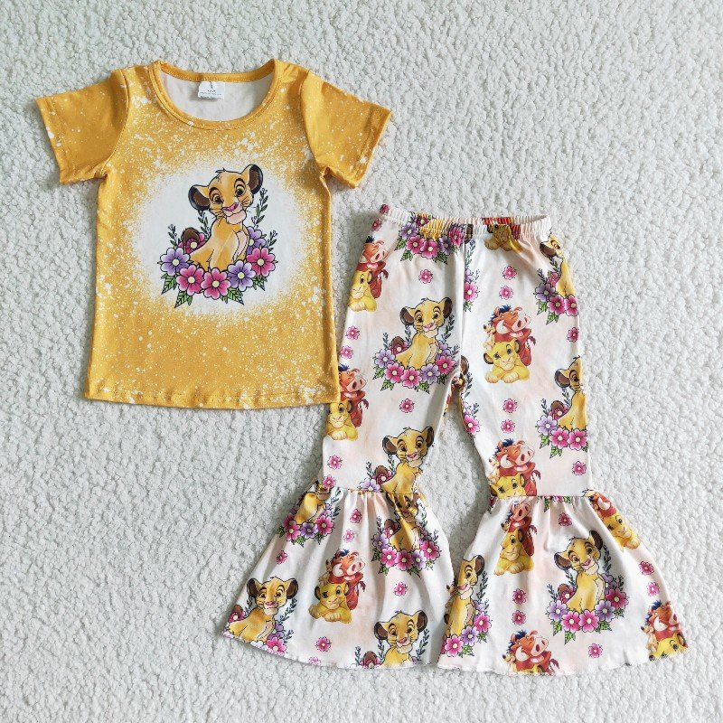 Girls cartoon print bell pants outfits GSPO0017
