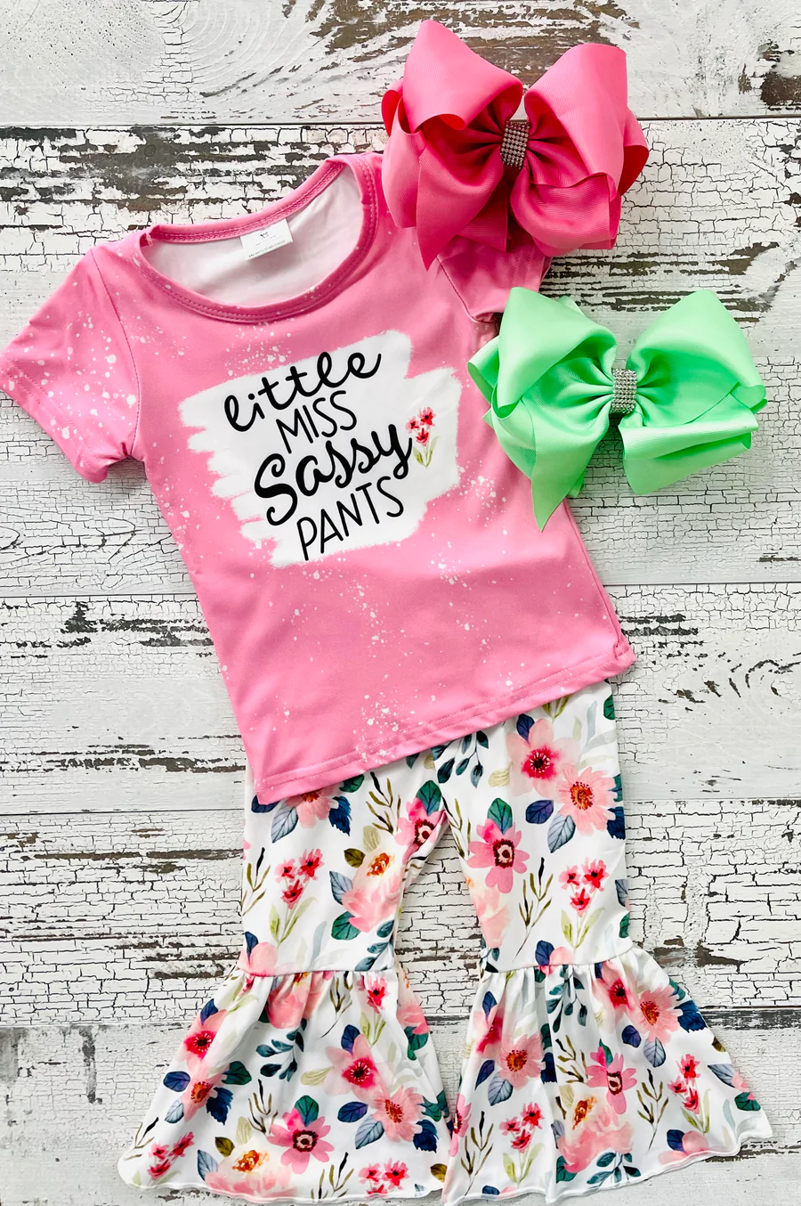 (Promotion)Short sleeve bell bottom pants outfits GSPO0062