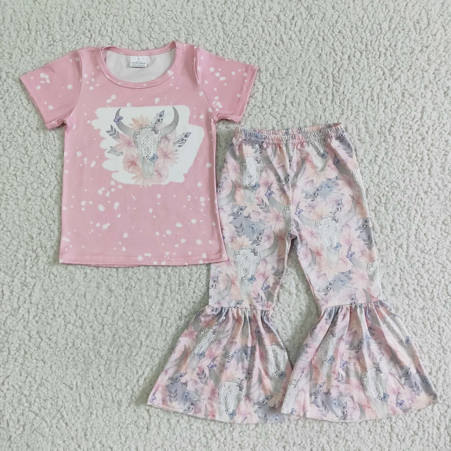 (Promotion)Short sleeve bell bottom pants outfits GSPO0072